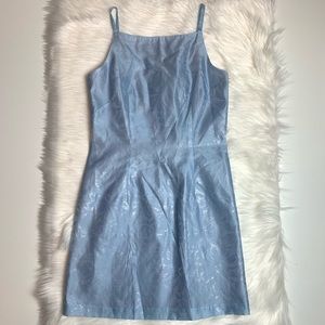 Vintage 90’s Anni Kuan Blue Floral Mini Dress